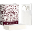 Airlaid Dinner Napkins 1/8 Fold White, 400mm x 400mm, 1 Ply, Box of 10, 50Pack Napkins